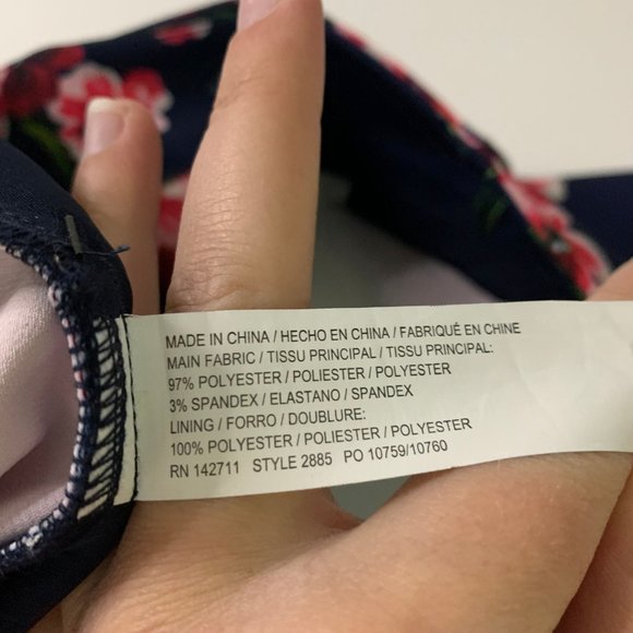 Eloquii Plus Size Katy Ankle Work Pants in Navy and Pink Floral - Picture 11 of 12